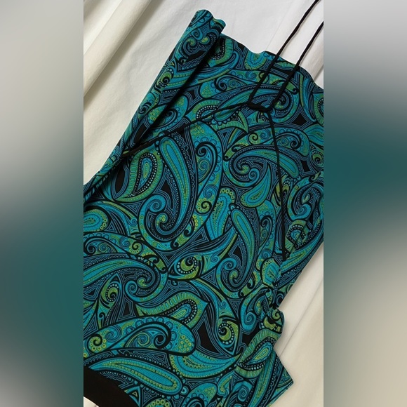 Vintage/Retro APT.9 Sz-LP Paisley Top-Deep Riveted Neckline, Waist Ties, In VGUC - Picture 11 of 16